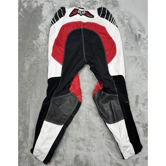 Vintage Fox Racing 180 Pants Mens 36 Red Black White Motocross Bike Leather Y2K - Picture 7 of 16